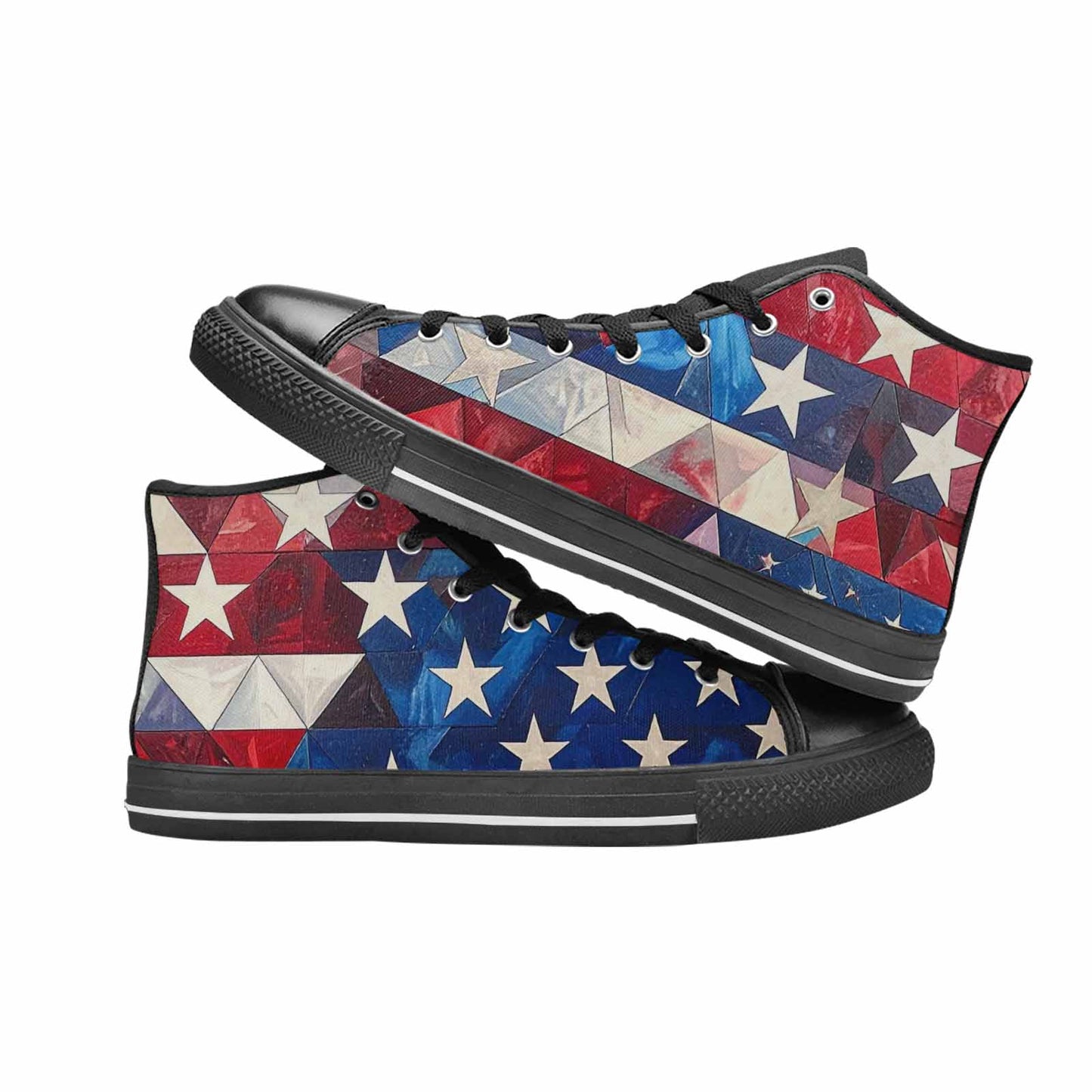 MEN'S American Flag Stars High Top Canvas Dark Academia Shoes