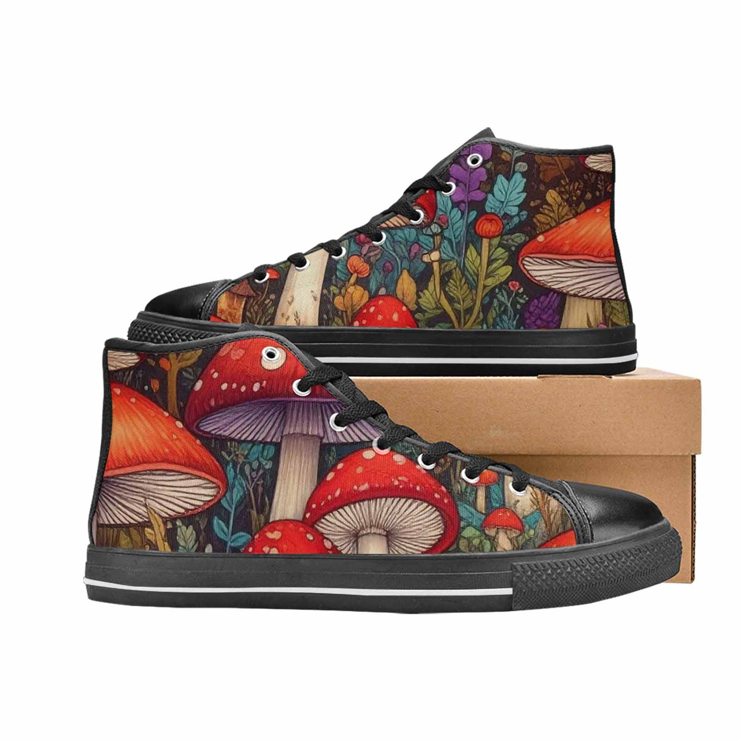 WOMEN'S Mushroom High Top Canvas Grunge Shoes