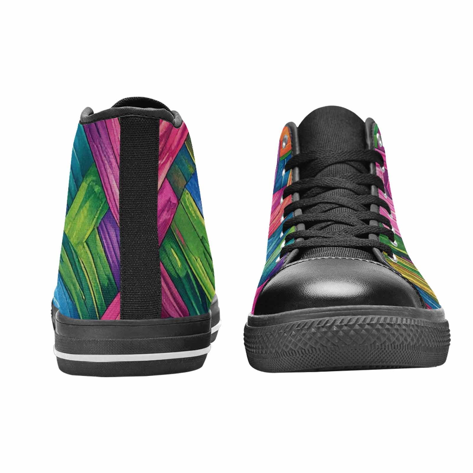 MEN'S Polysexual Flag Color High Top Canvas Wallpaper Art Sneakers