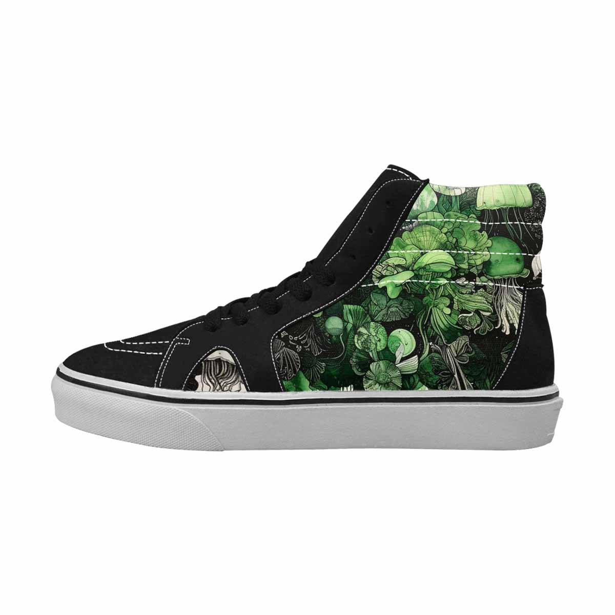 MEN'S Sea Creature Burst High Top Canvas Neon Fantasy Custom Shoes