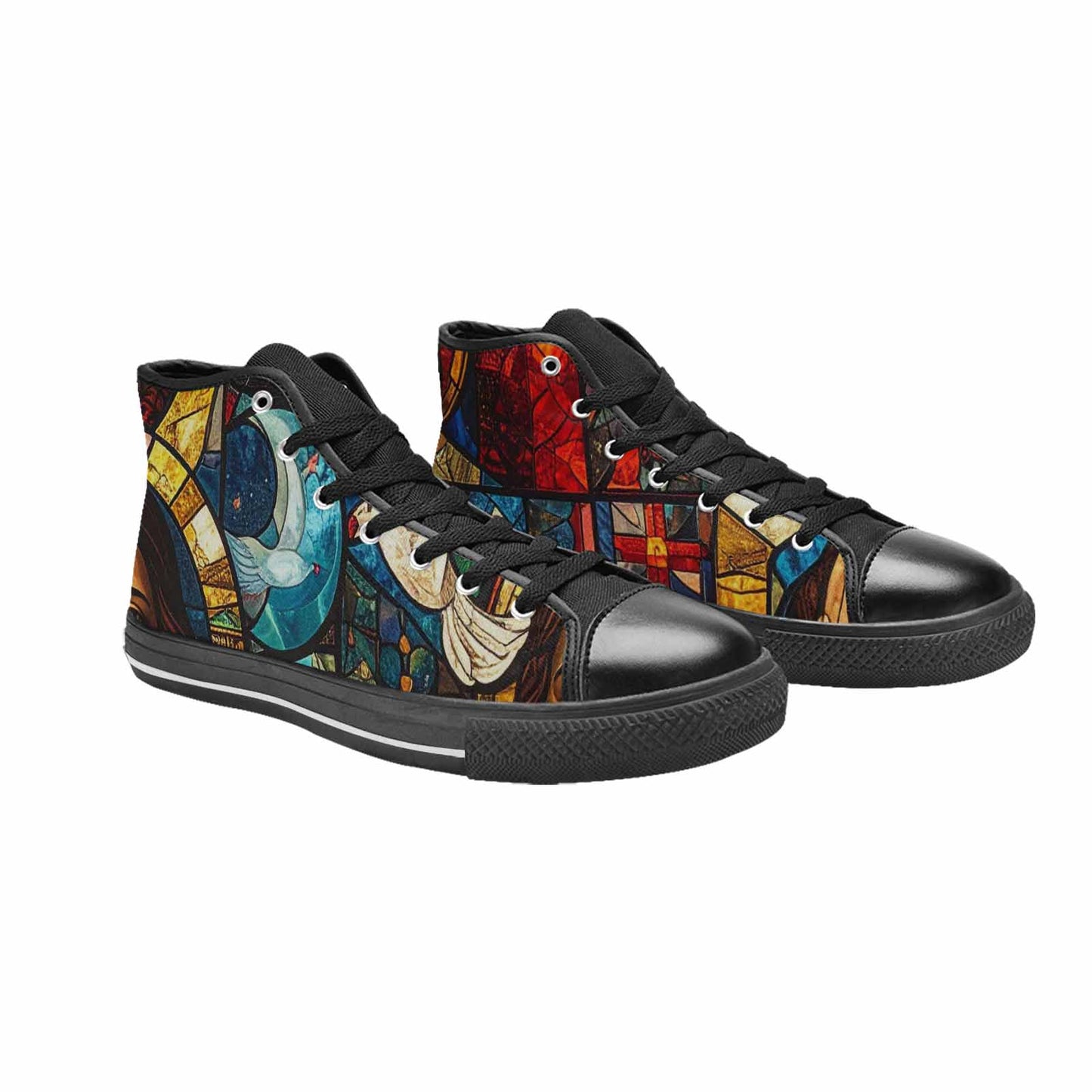MEN'S Jesus Face Small High Top Canvas Vivid Shoes