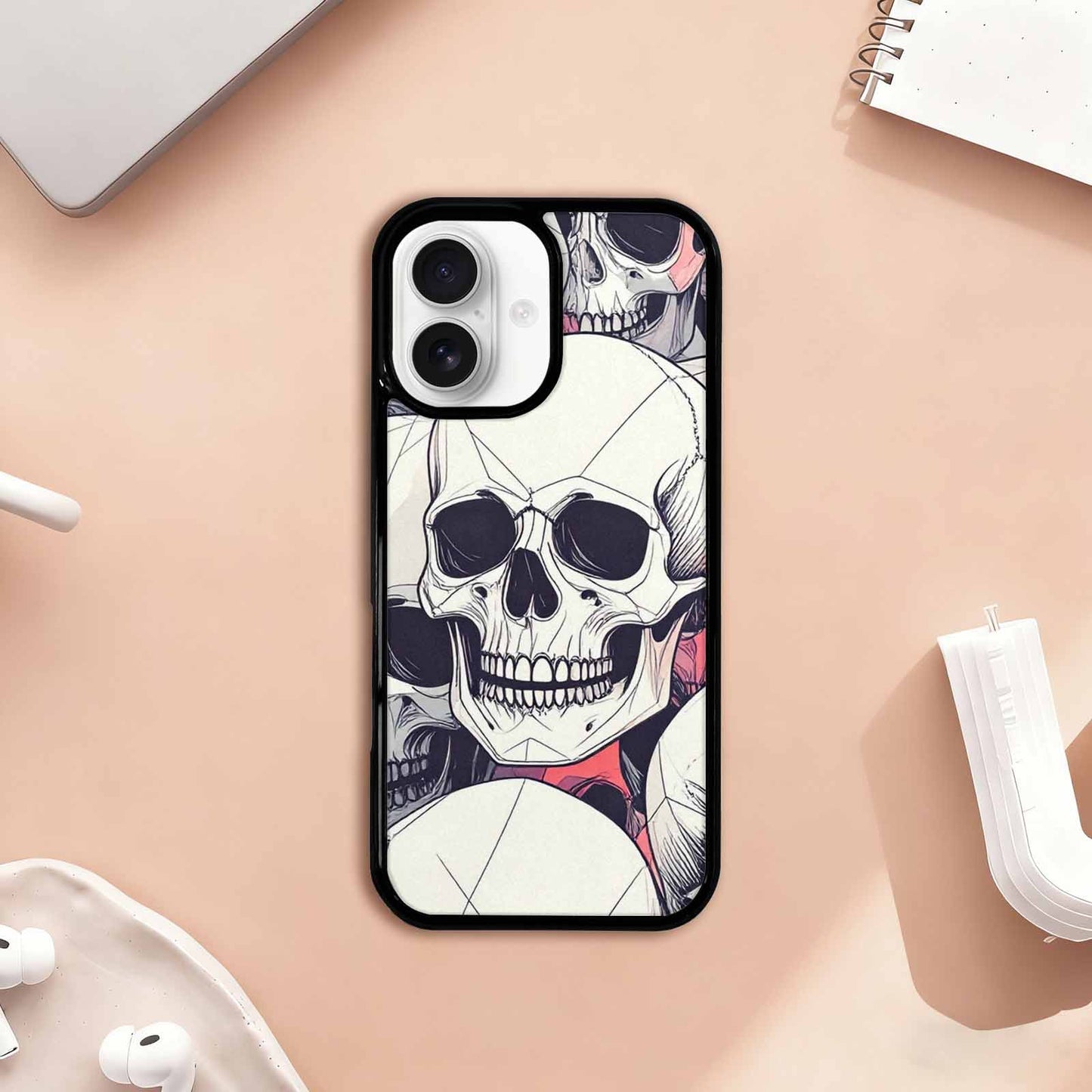 iPhone 17 Case — Skull Dark Art Gothic Print Gothic, Custom Printed Phone Case