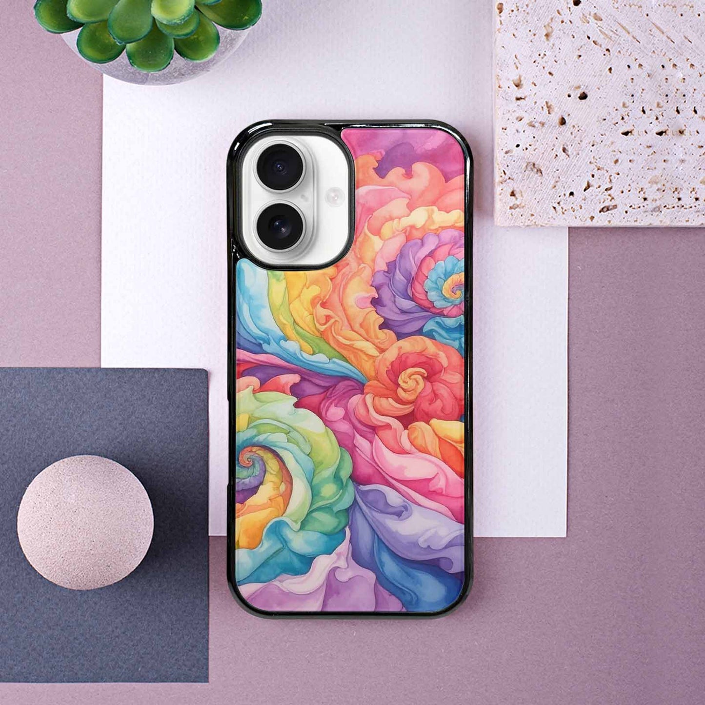 iPhone 16 Case — Tie Dye Swirls Tie Dye Swirls, Custom Designed Case Cover