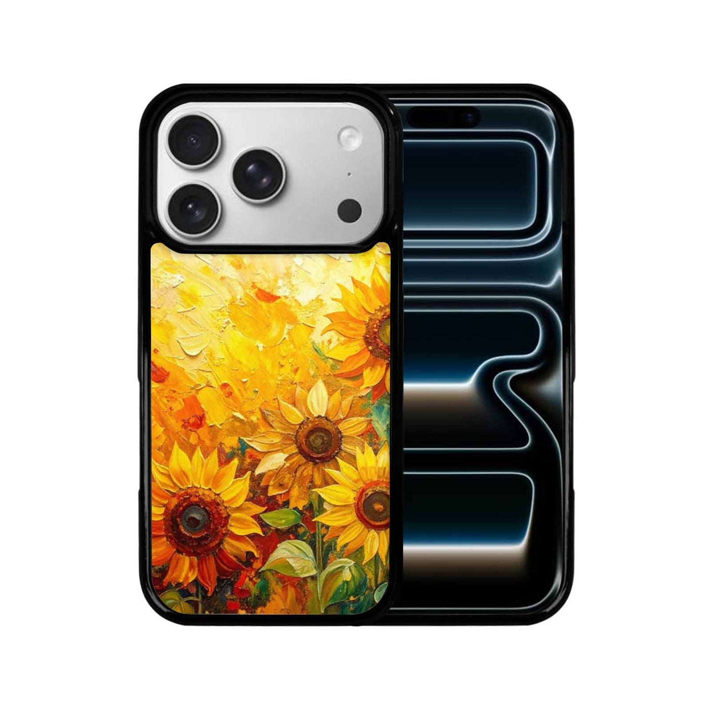 iPhone 17 Pro Case — Impressionist Sunflower Brushstroke Pattern Hundreds Floral, Custom Made Phone Cover