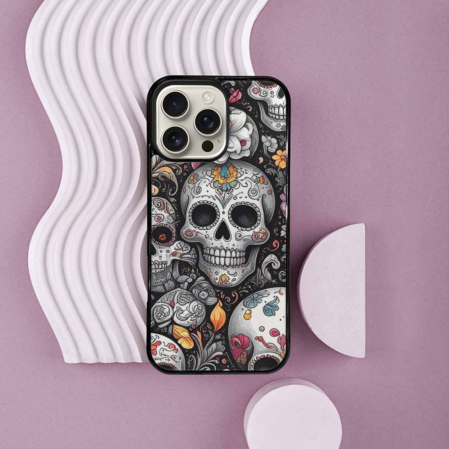 iPhone 16 Pro Max Case — Greyscale Black And White Dark Black, Original Design Phone Case