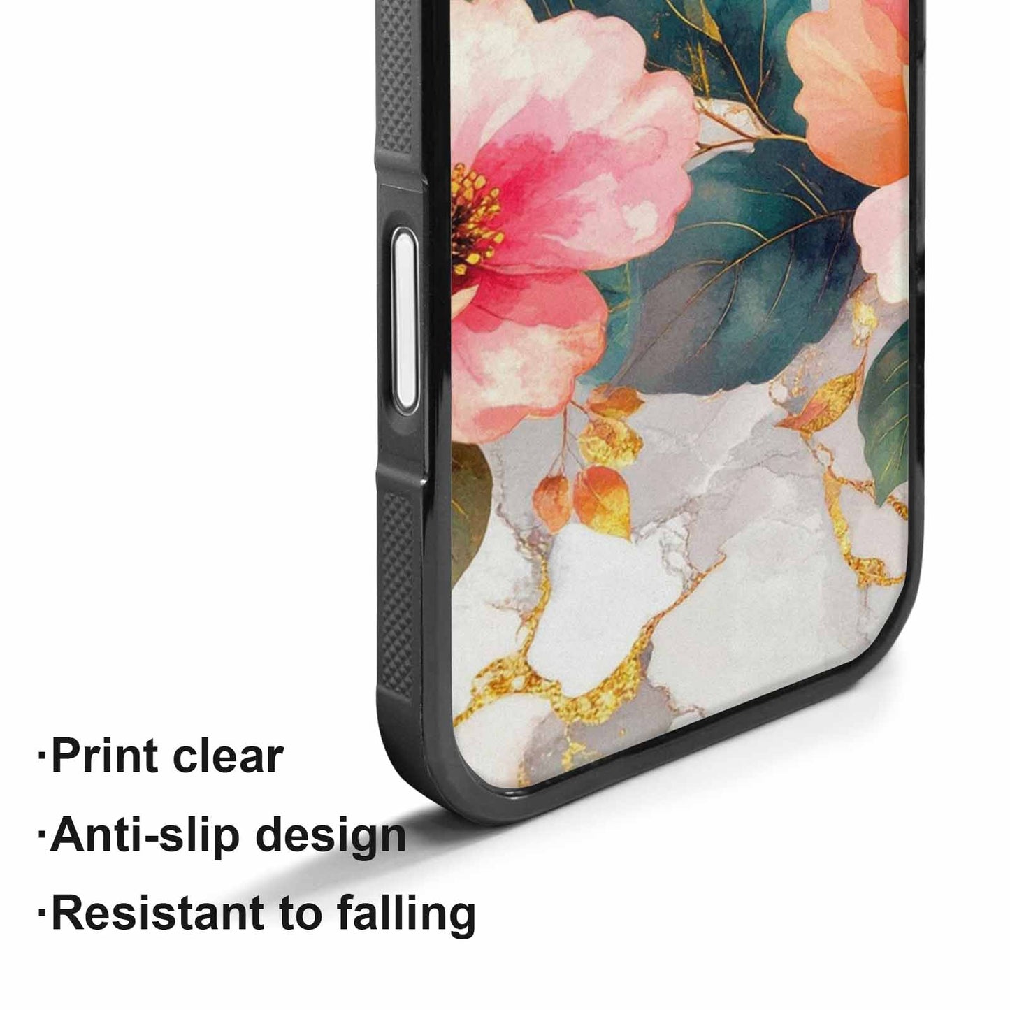 iPhone 17 Case — Marble Floral Art Seamless Floral, Custom Print Case Cover