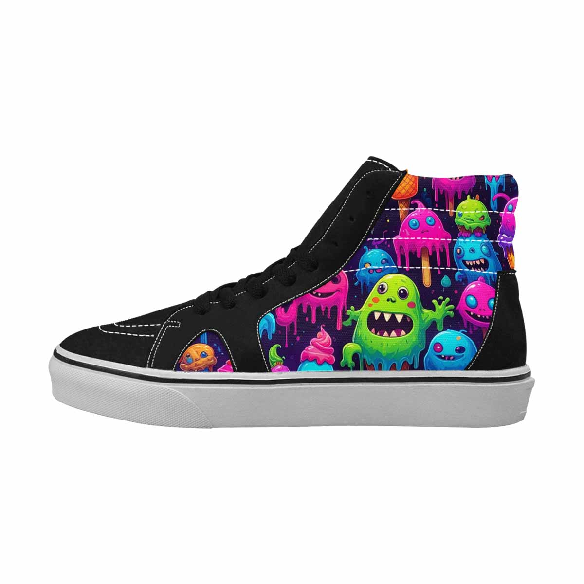 MEN'S Ice Cream Monsters  High Top Canvas Surreal Shoes