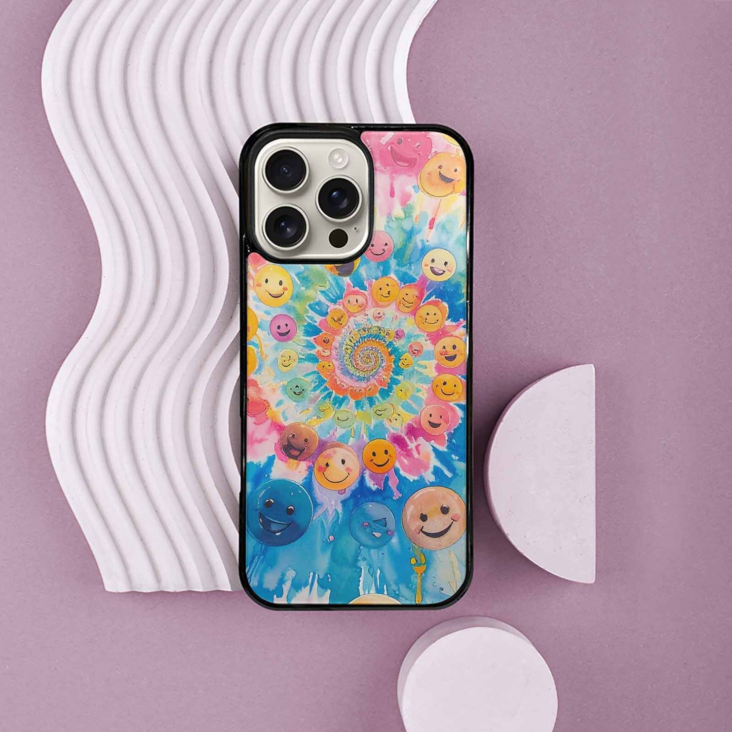 iPhone 16 Pro Max Case — Smiley Facessmiley Faces Tie D, Customized Protective Case