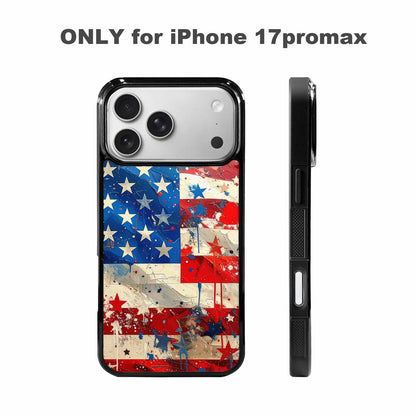 iPhone 17 Pro Max Case — Patriotic Stars And Stripes Galaxy Space, Custom Phone Case