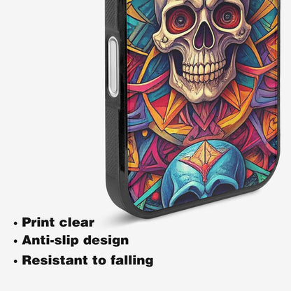 iPhone 16 Plus Case — Sacred Geometry Lots Of Skulls Seamless, Custom Made Phone Cover