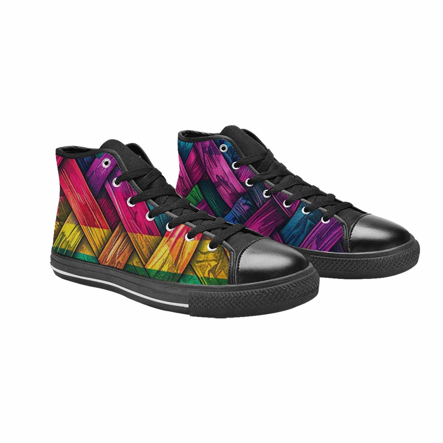 MEN'S Polysexual Flag Color High Top Canvas Surreal Custom Sneakers