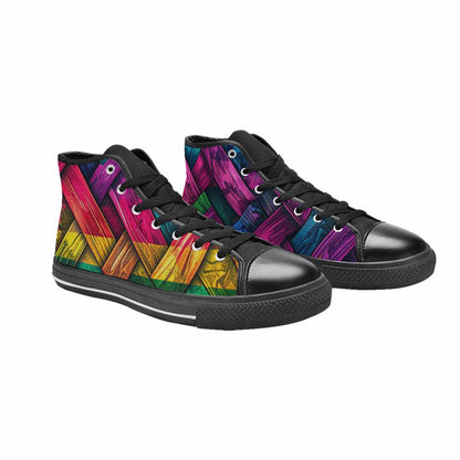 MEN'S Polysexual Flag Color High Top Canvas Surreal Custom Sneakers