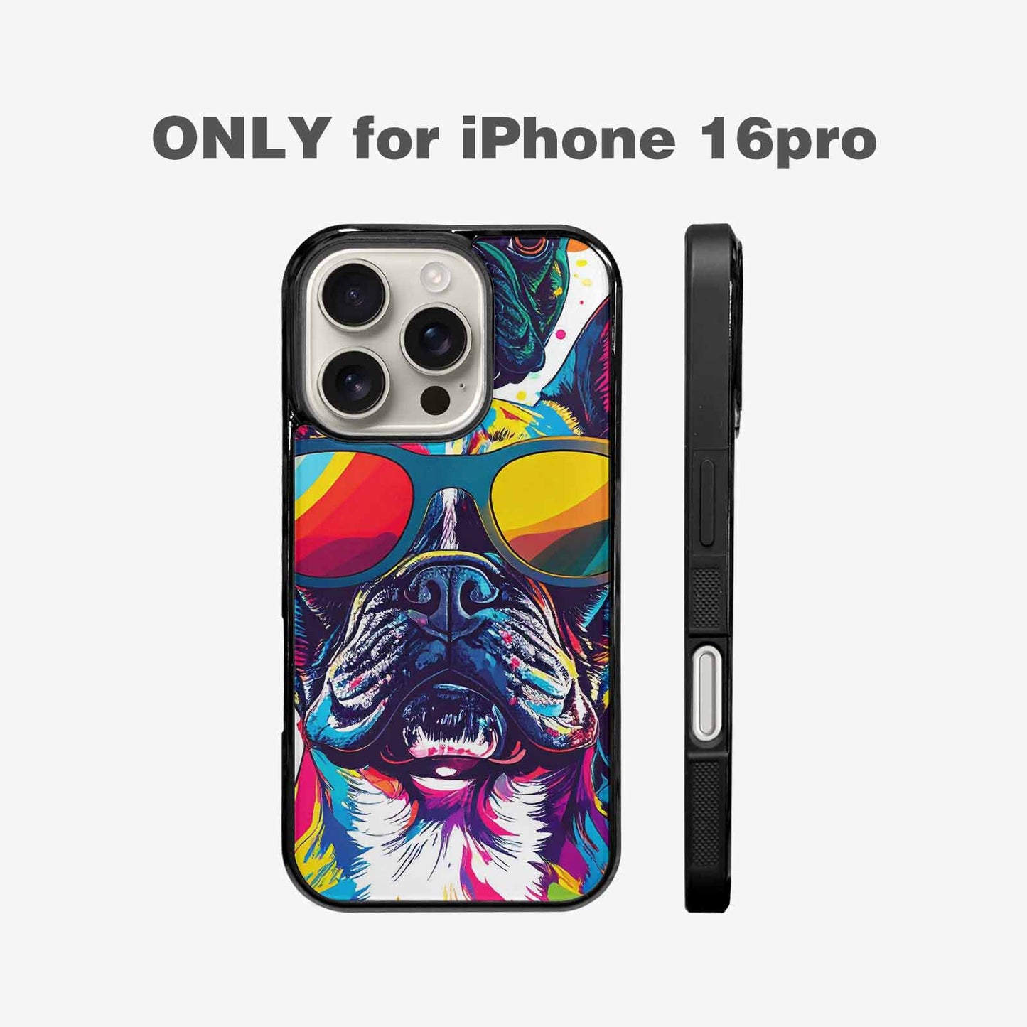 iPhone 16 Pro Case — French Bulldog Pop Art Pattern, Custom Print Case Cover