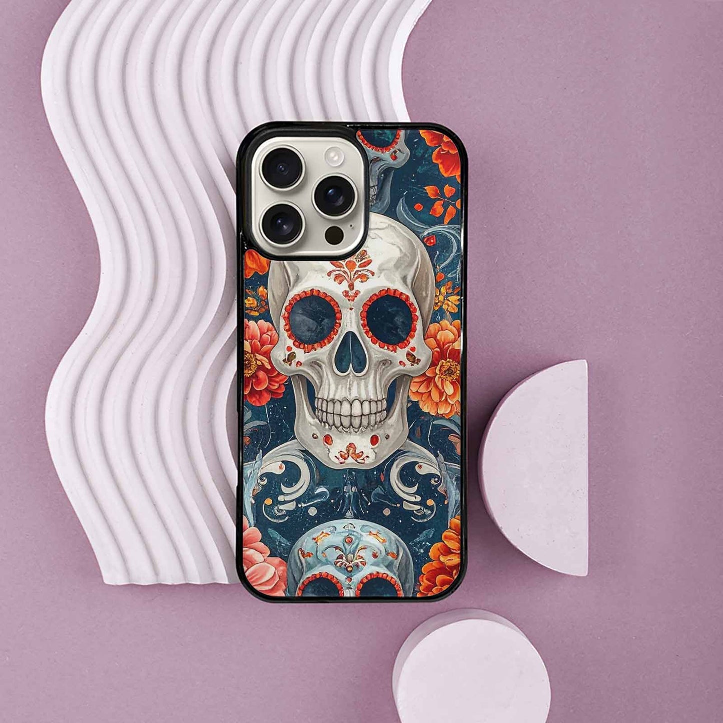 iPhone 16 Pro Max Case — Marble Skull Custom, Custom Print Case Cover