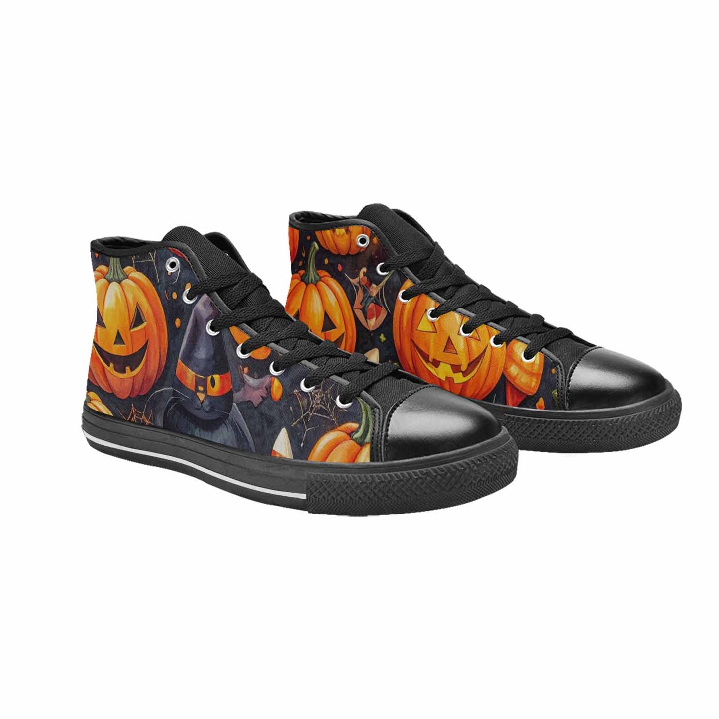 WOMEN'S Halloween High Top Canvas Grunge Custom Sneakers