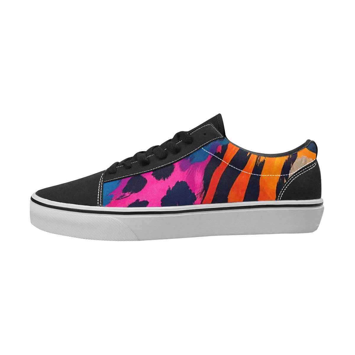 WOMEN'S Leopard Full Color Canvas Custom Design Vibrant Chaos Limited Edition Sneakers
