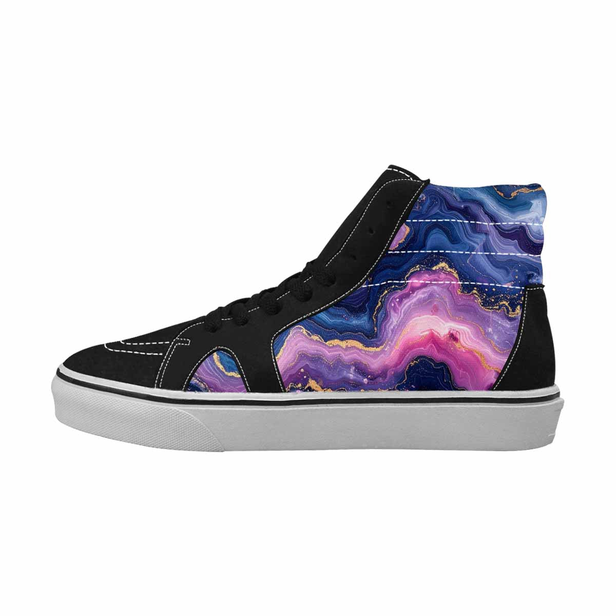 WOMEN'S Marble Galaxy High Top Canvas Vibrant Chaos Shoes