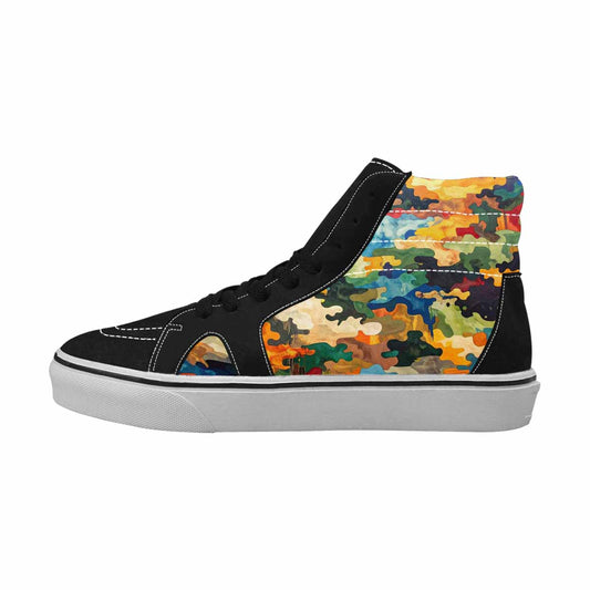 WOMEN'S Camo Patches High Top Canvas Dark Academia Custom Sneakers