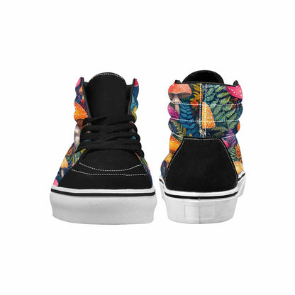 MEN'S Mushrooms  Botanical Mushrooms High Top Canvas Melting Art Sneakers