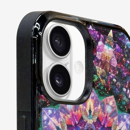 iPhone 16 Plus Case — Crystal Mandala Art Seamless Pattern Vibrant, Personalized Phone Case