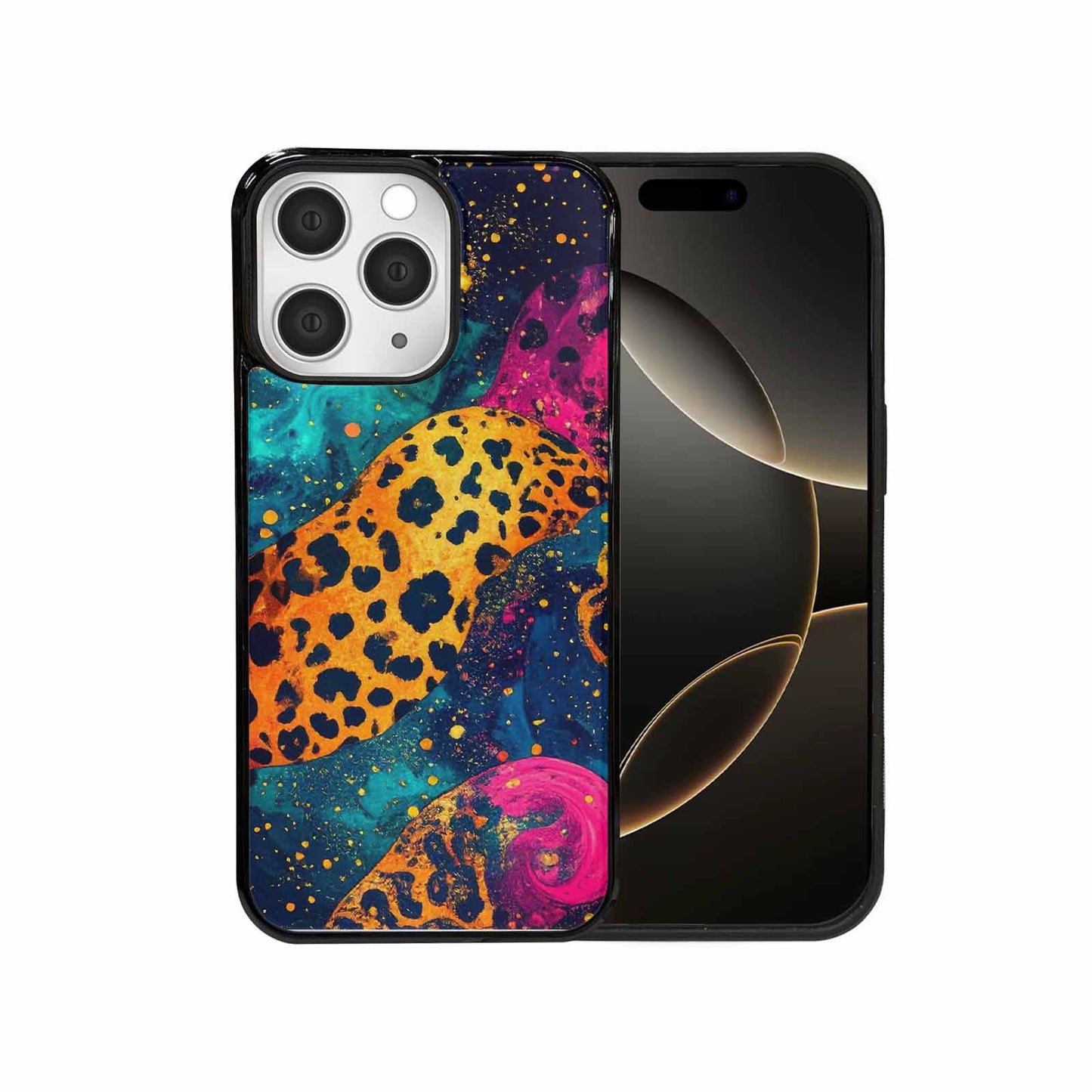 iPhone 15 Pro Max Case — Leopard Print Galaxy, Personalized Phone Case