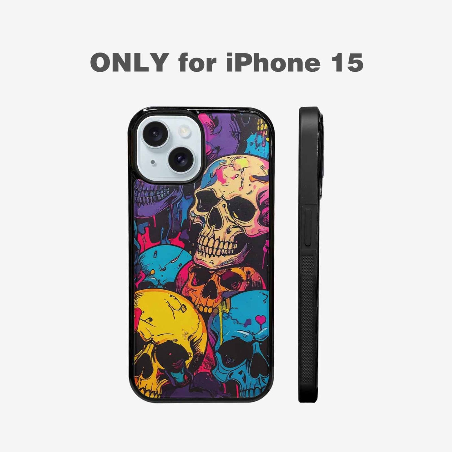 iPhone 15 Case — 1000s Of Skulls Digital Camo Drip, Custom Art Phone Cover