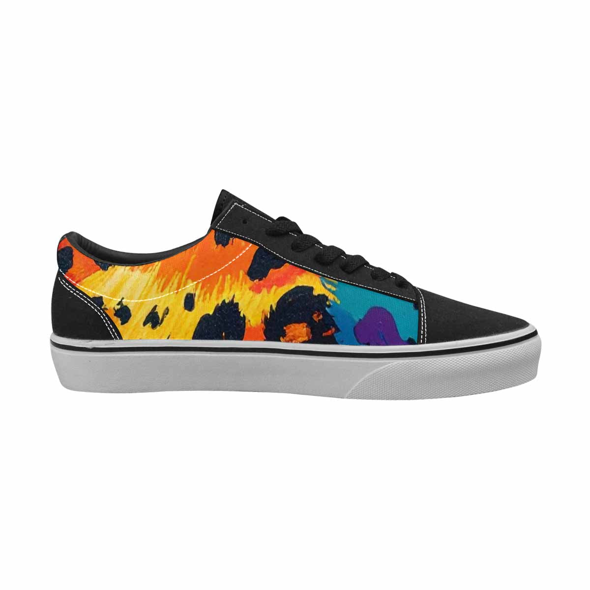 WOMEN'S Full Color Vibrant Animal Lace-Up Canvas Grunge Shoes
