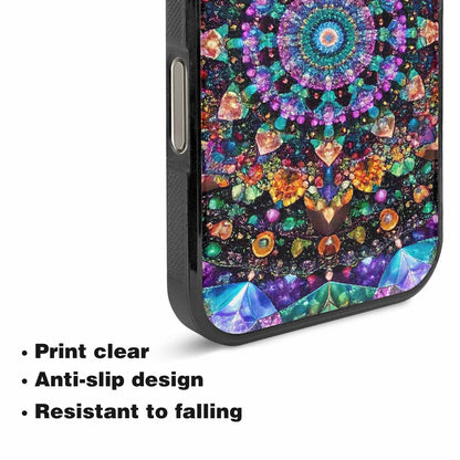 iPhone 16 Pro Case — Crystal Mandala Art Seamless Pattern Vibrant, Custom Printed Phone Case