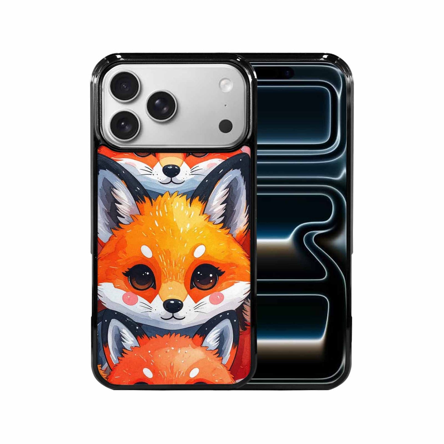 iPhone 17 Pro Max Case — Watercolor Kawaii Fox Watercolor Abstract, Personalized Phone Case