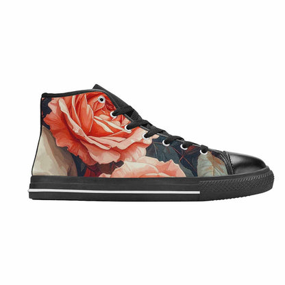 MEN'S Skulls Roses Soft Airbrush High Top Canvas Y2K Custom Sneakers