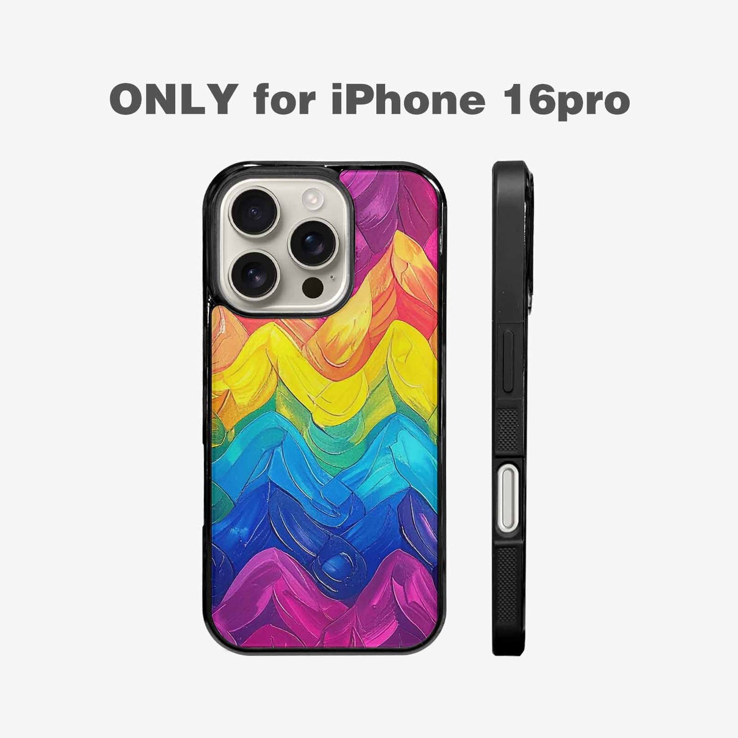 iPhone 16 Pro Case — Pansexual Flag Color Theme Small Rainbow, Custom Print Case Cover