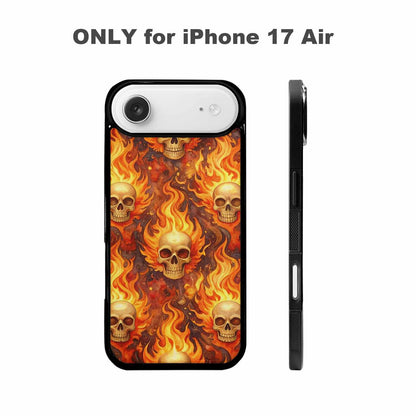 iPhone 17 Air Case — Skulls Flaming Skulls Small Skull Gothic, Unique Phone Case Design