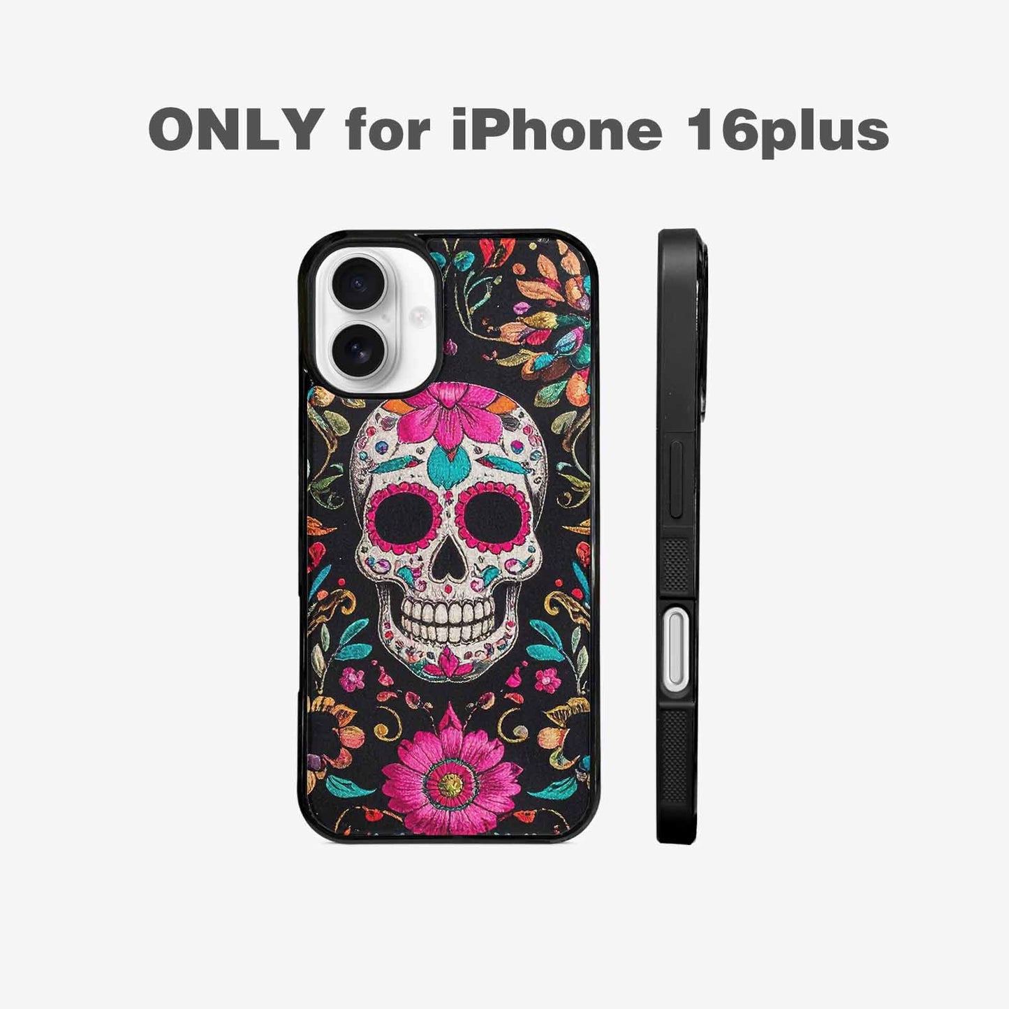 iPhone 16 Plus Case — Colorful Dia De Los Muertos Sugar, Unique Phone Case Design