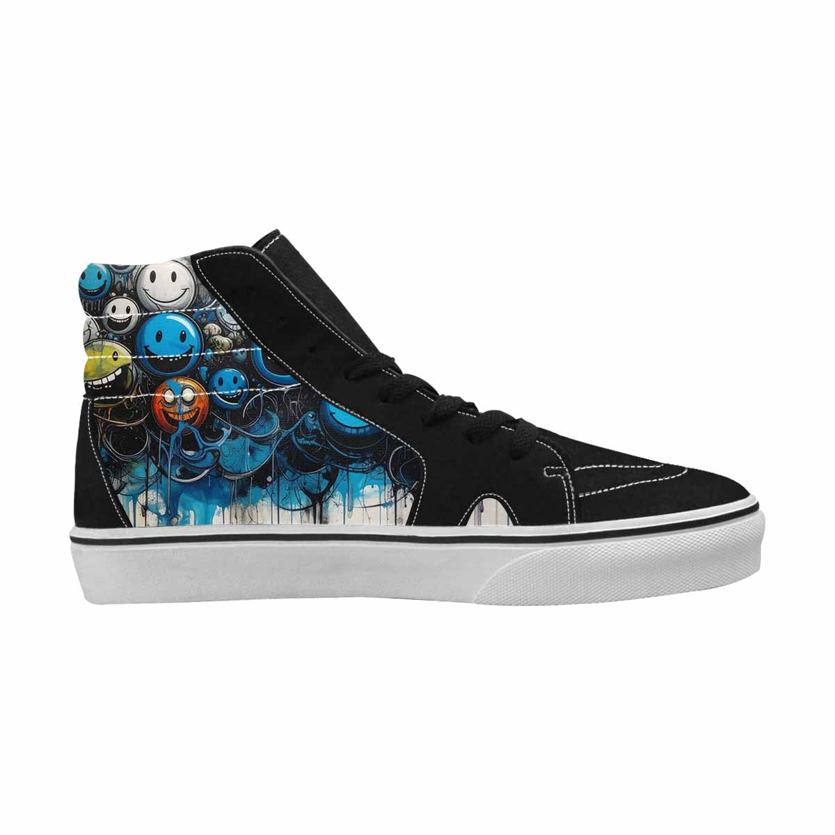 MEN'S Melting Moon Smiley High Top Canvas Vivid Sneakers