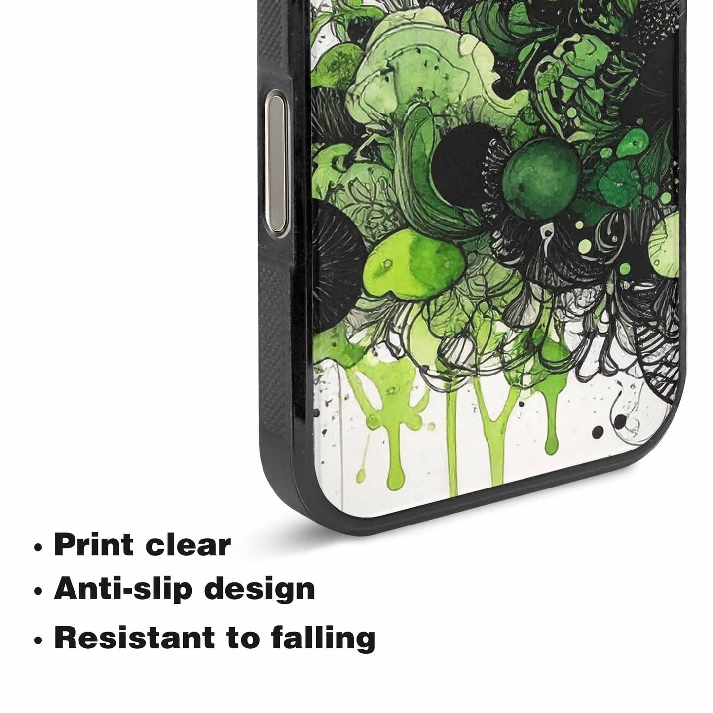 iPhone 16 Pro Case — Sea Creature Burst Black Green Ink, Customized Protective Case