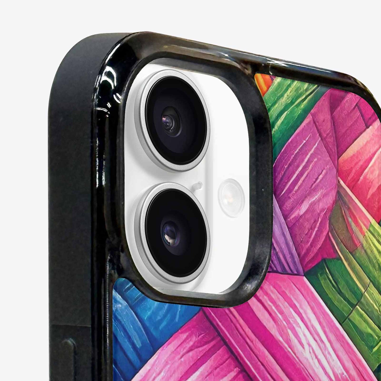 iPhone 16 Plus Case — Polysexual Flag Color Theme Small Rainbow, Custom Designed Case Cover