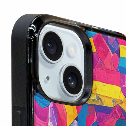 iPhone 15 Case — Pansexual Flag Color Theme Small Rainbow, Customized Protective Case