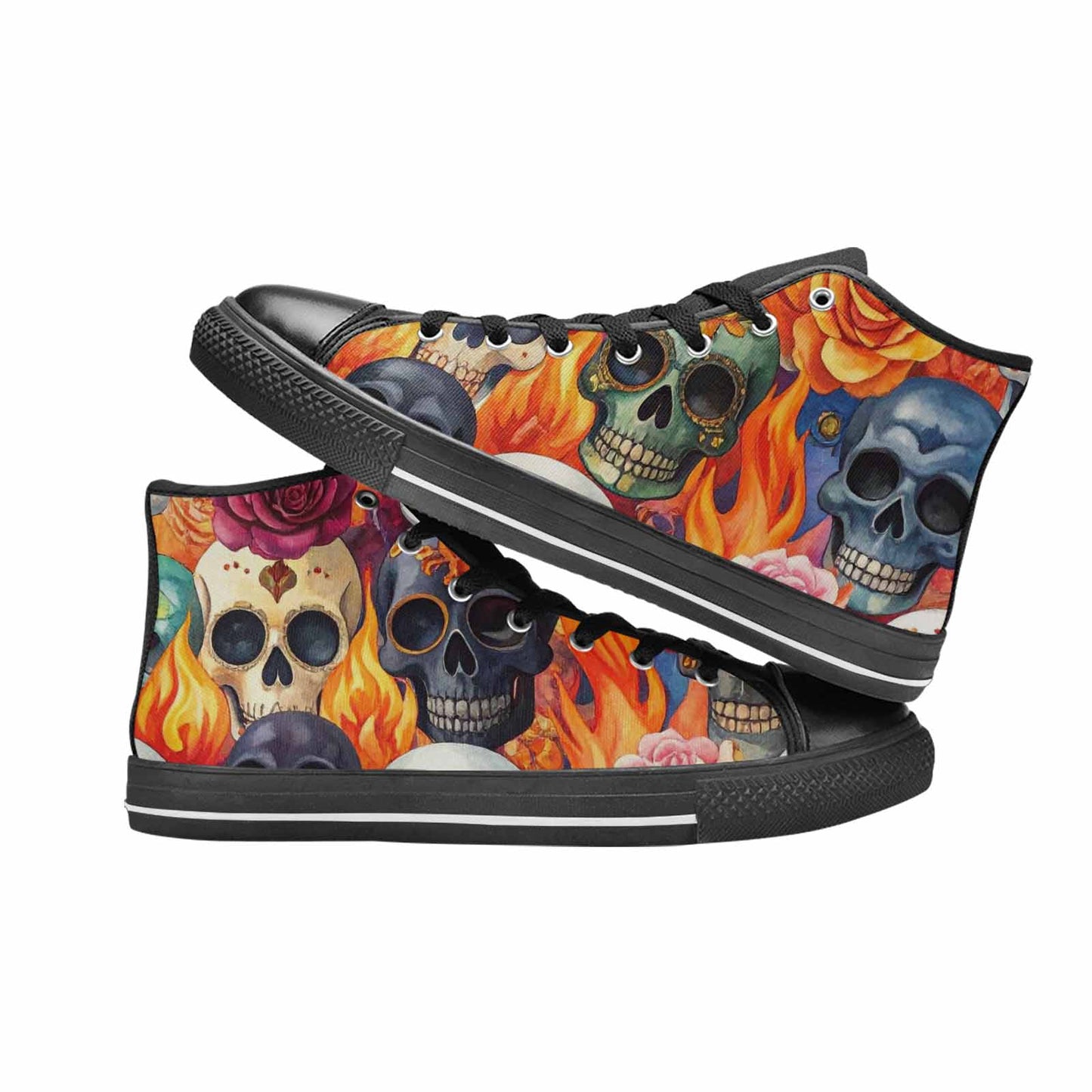 MEN'S Skull High Top Canvas Dark Academia Sneakers