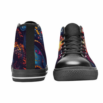MEN'S Snake Skulls Print High Top Canvas Vivid Sneakers