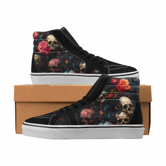 MEN'S Skulls High Top Canvas Wearable Art Wallpaper Art Custom Shoes