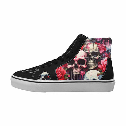 MEN'S Skulls Roses Skulls Roses High Top Canvas Cottagecore Custom Sneakers