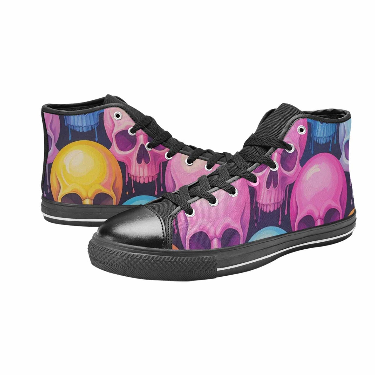 WOMEN'S Dripping Candy Skulls High Top Canvas Y2K Shoes