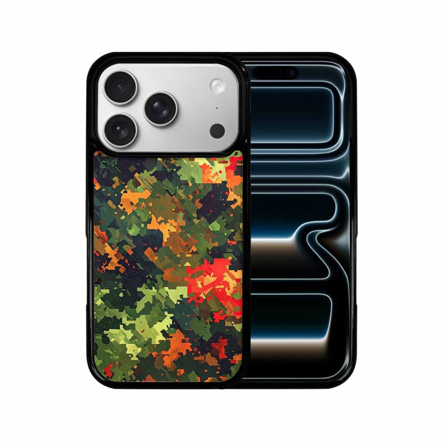 iPhone 17 Pro Case — Small Military Camouflage Blotch Pattern Camo, Unique Phone Case Design