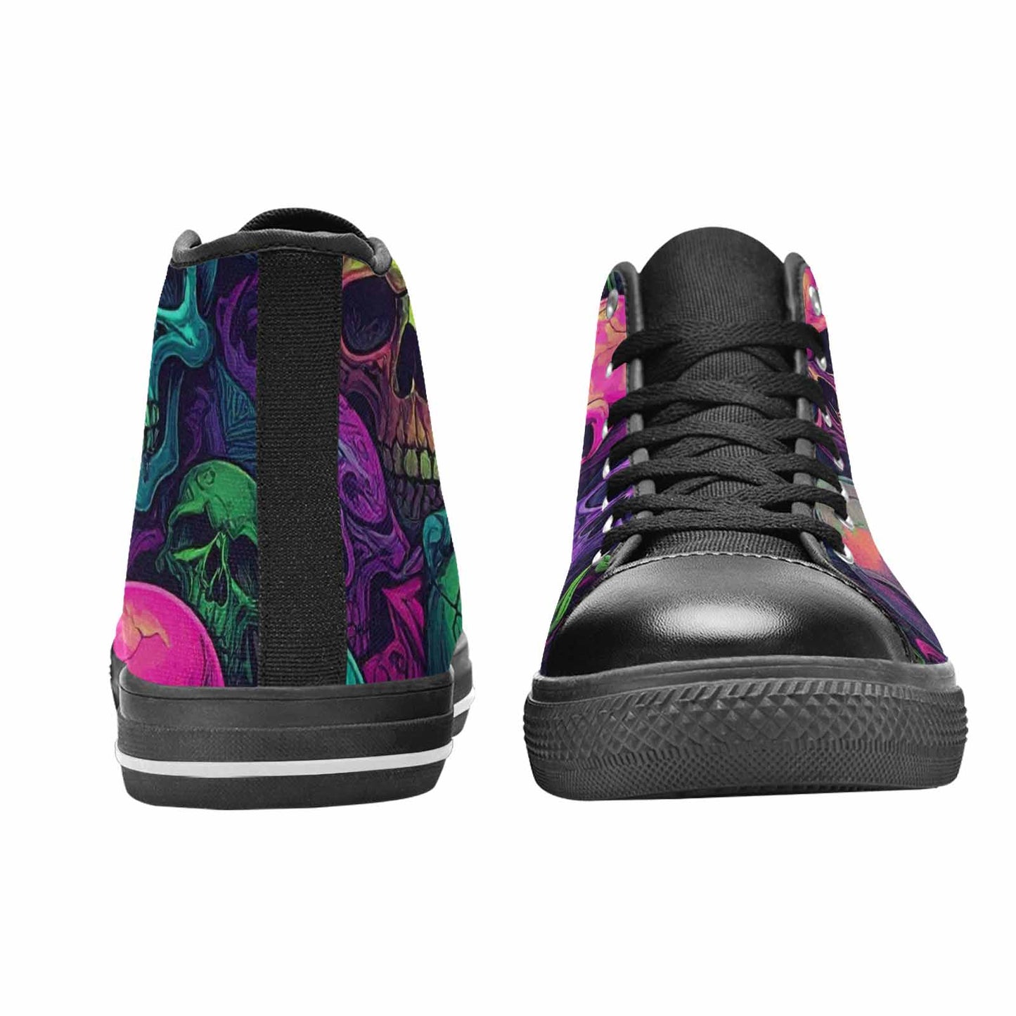 MEN'S Skulls - Neon High Top Canvas Dark Academia Shoes