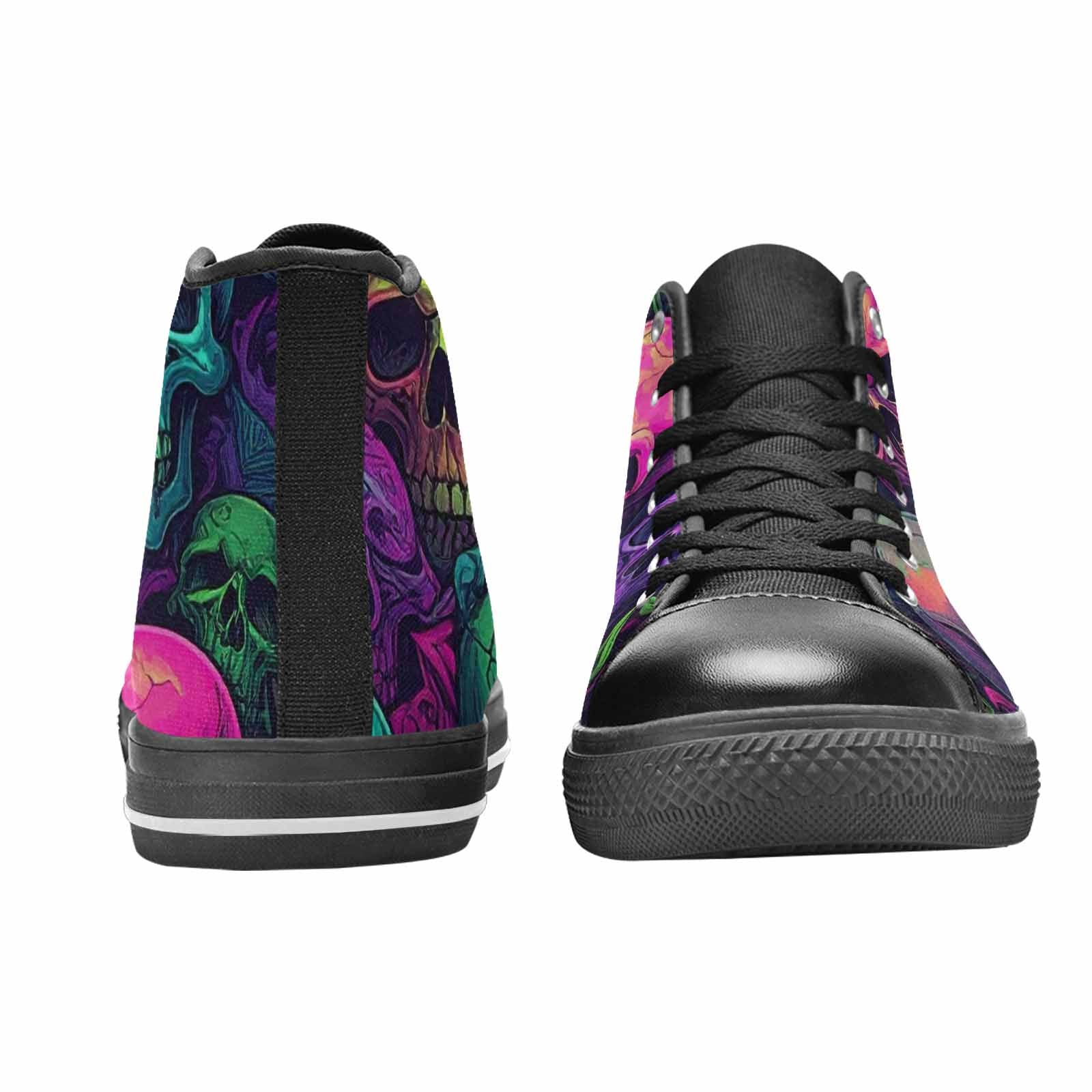 MEN'S Skulls - Neon High Top Canvas Dark Academia Shoes