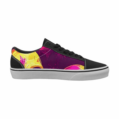 WOMEN'S Tie Dye Skulls Print Canvas Lace-Up Dreamcore Custom Sneakers