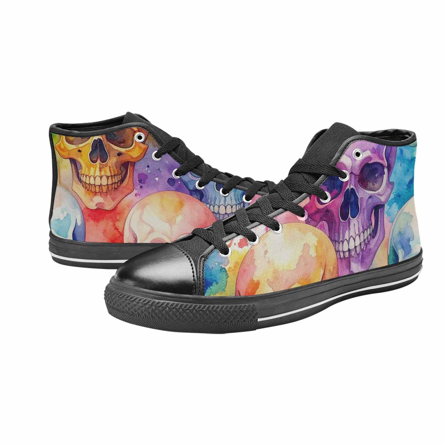 MEN'S Kulls - Watercolor High Top Canvas Wallpaper Art Sneakers