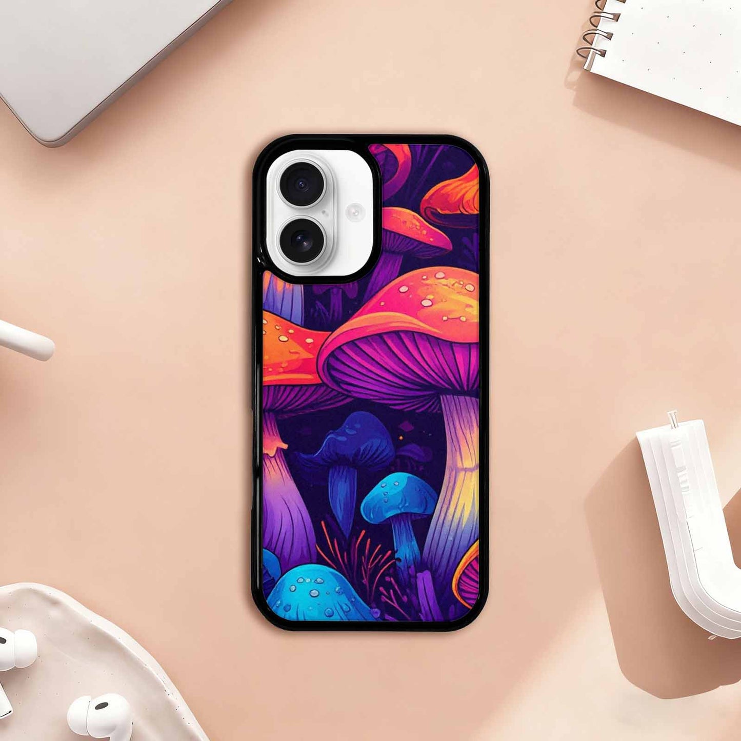 iPhone 17 Case — Psychedelic Mushroom Cartoon Pattern Cartoon Cute, Unique Phone Case Design