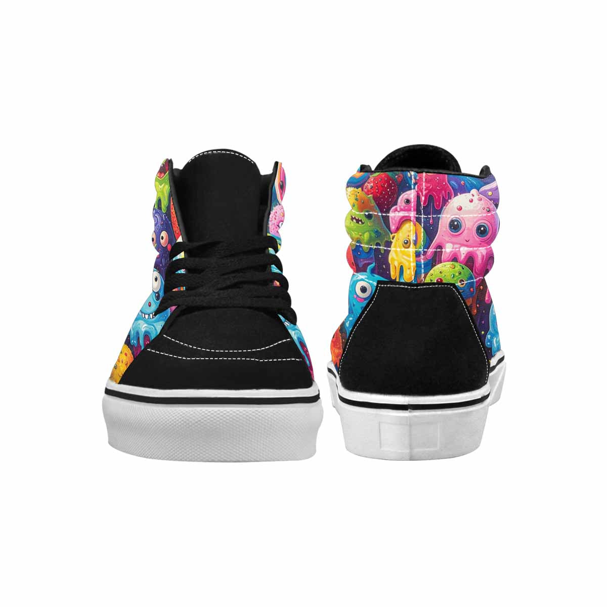 MEN'S Melting Ice Cream Monster High Top Canvas Melting Art Custom Sneakers
