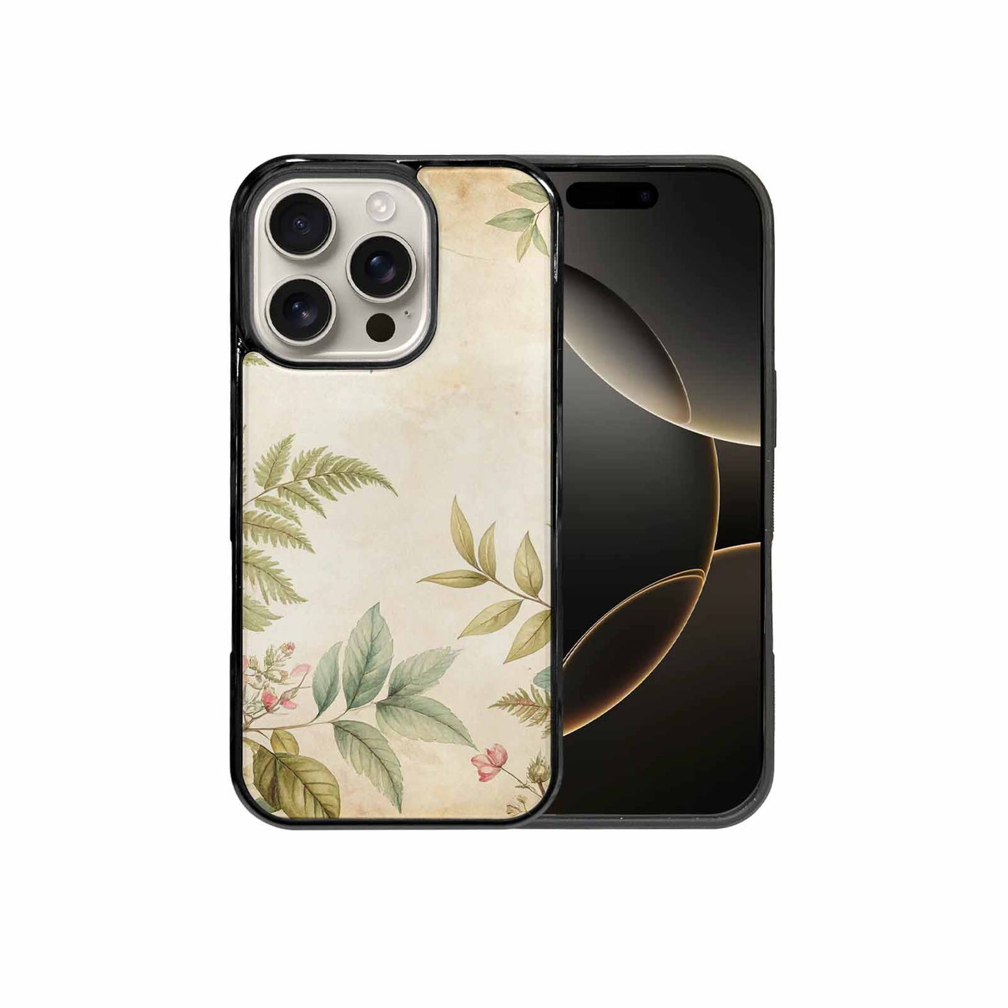 iPhone 16 Pro Case — Vintage Botanical Art Pattern, Custom Art Phone Cover